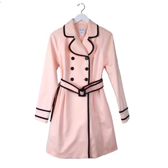 ELLE Trench Rain Coat Pink Women’s Lined Retro 16 - Picture 8 of 14